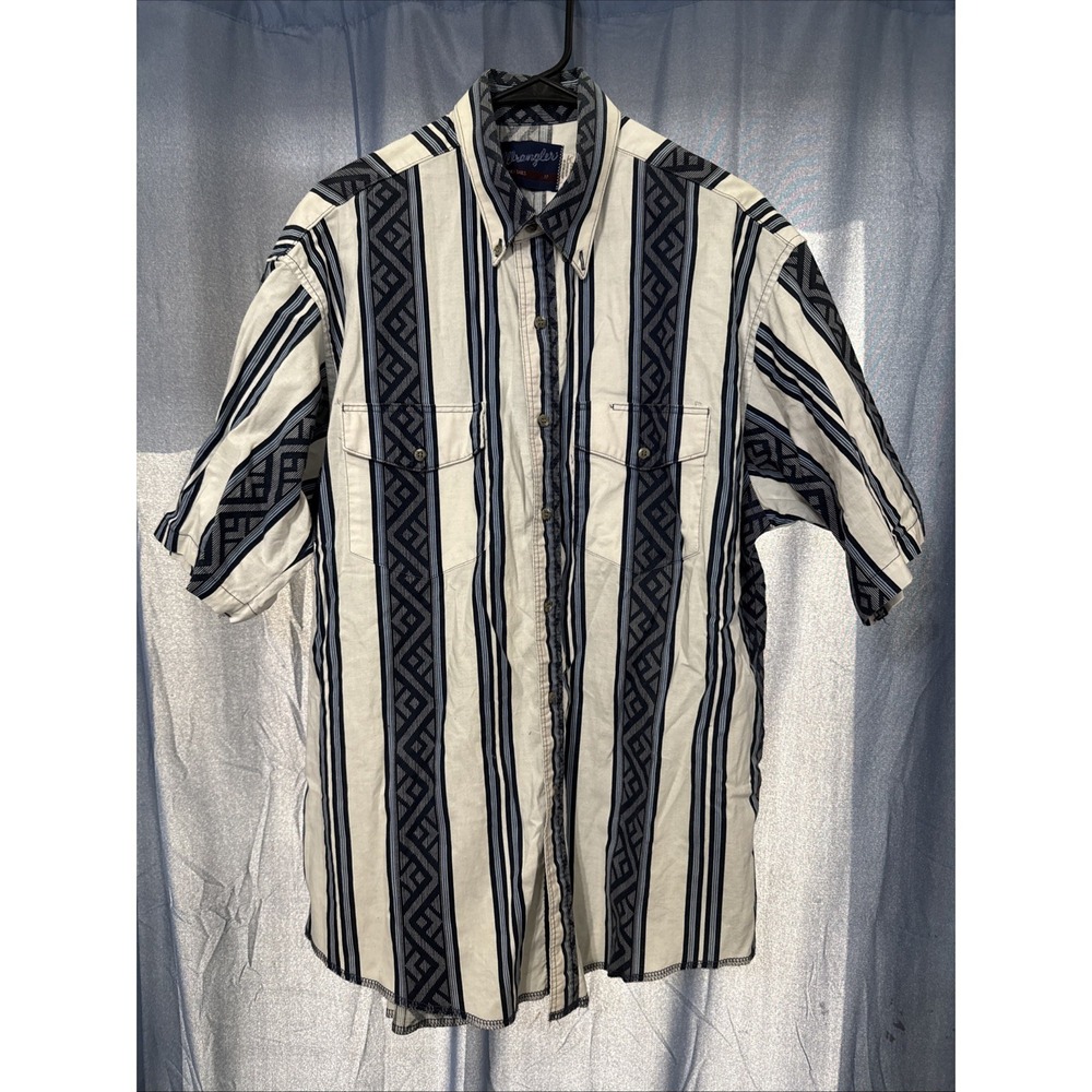 Wrangler Shirt Men X Long Tails Ranch Rider Rodeo Western Aztec Adult 17